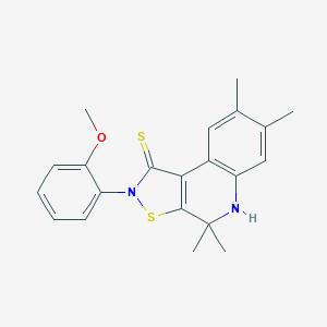 molecular formula C21H22N2OS2 B430036 2-(2-methoxyphenyl)-4,4,7,8-tetramethyl-4,5-dihydro[1,2]thiazolo[5,4-c]quinoline-1(2H)-thione CAS No. 351224-55-0