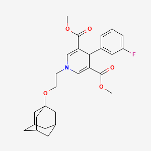 dimethyl 1-[2-(1-adamantyloxy)ethyl]-4-(3-fluorophenyl)-1,4-dihydropyridine-3,5-dicarboxylate