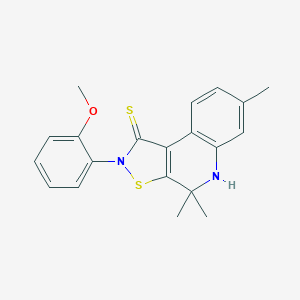 molecular formula C20H20N2OS2 B430039 2-(2-methoxyphenyl)-4,4,7-trimethyl-4,5-dihydroisothiazolo[5,4-c]quinoline-1(2H)-thione CAS No. 351224-56-1