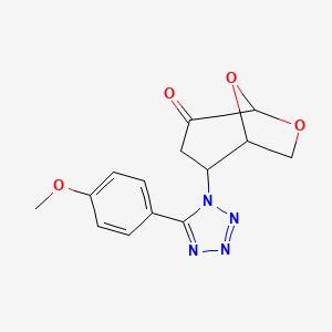 molecular formula C14H14N4O4 B4300396 2-[5-(4-methoxyphenyl)-1H-tetrazol-1-yl]-6,8-dioxabicyclo[3.2.1]octan-4-one 