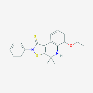 molecular formula C20H20N2OS2 B430040 6-ethoxy-4,4-dimethyl-2-phenyl-4,5-dihydroisothiazolo[5,4-c]quinoline-1(2H)-thione CAS No. 351224-59-4