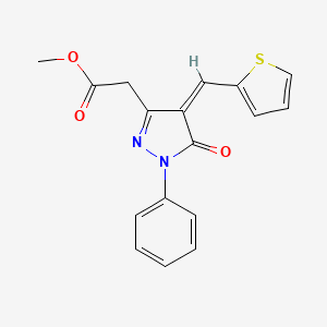 molecular formula C17H14N2O3S B4300403 methyl [5-oxo-1-phenyl-4-(2-thienylmethylene)-4,5-dihydro-1H-pyrazol-3-yl]acetate 
