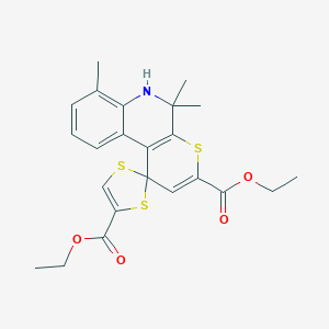 molecular formula C23H25NO4S3 B430041 diethyl 5',5',7'-trimethylspiro[1,3-dithiole-2,1'-6H-thiopyrano[2,3-c]quinoline]-3',4-dicarboxylate CAS No. 314039-69-5