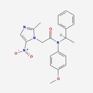 molecular formula C21H22N4O4 B4300419 N-(4-methoxyphenyl)-2-(2-methyl-5-nitro-1H-imidazol-1-yl)-N-(1-phenylethyl)acetamide 