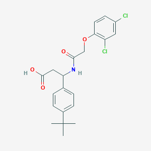 molecular formula C21H23Cl2NO4 B4300444 3-(4-tert-butylphenyl)-3-{[(2,4-dichlorophenoxy)acetyl]amino}propanoic acid 