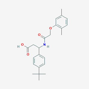 molecular formula C23H29NO4 B4300455 3-(4-tert-butylphenyl)-3-{[(2,5-dimethylphenoxy)acetyl]amino}propanoic acid 