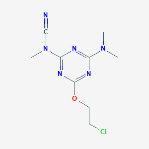 molecular formula C9H13ClN6O B430046 4-(2-Chloroethoxy)-6-(dimethylamino)-1,3,5-triazin-2-yl(methyl)cyanamide 