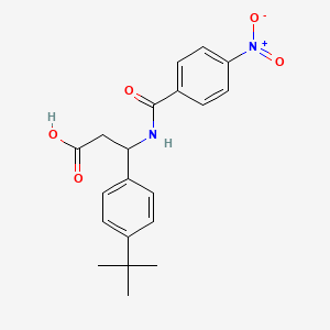 molecular formula C20H22N2O5 B4300464 3-(4-tert-butylphenyl)-3-[(4-nitrobenzoyl)amino]propanoic acid 