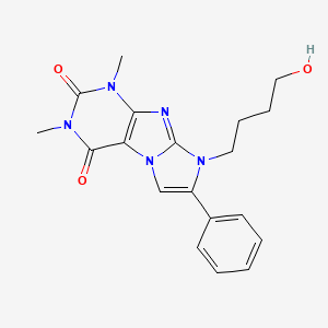 molecular formula C19H21N5O3 B4300494 8-(4-hydroxybutyl)-1,3-dimethyl-7-phenyl-1H-imidazo[2,1-f]purine-2,4(3H,8H)-dione 