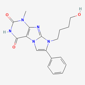 molecular formula C18H19N5O3 B4300500 8-(4-hydroxybutyl)-1-methyl-7-phenyl-1H-imidazo[2,1-f]purine-2,4(3H,8H)-dione 