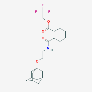 molecular formula C22H32F3NO4 B4300548 2,2,2-trifluoroethyl 2-({[2-(1-adamantyloxy)ethyl]amino}carbonyl)cyclohexanecarboxylate CAS No. 633282-40-3