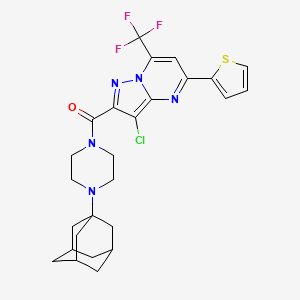 molecular formula C26H27ClF3N5OS B4300566 2-{[4-(1-adamantyl)piperazin-1-yl]carbonyl}-3-chloro-5-(2-thienyl)-7-(trifluoromethyl)pyrazolo[1,5-a]pyrimidine 