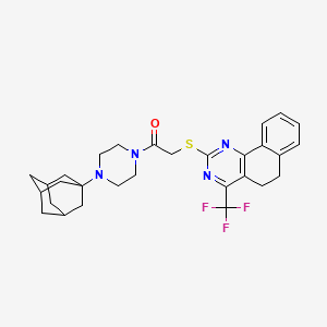 molecular formula C29H33F3N4OS B4300574 2-({2-[4-(1-adamantyl)piperazin-1-yl]-2-oxoethyl}thio)-4-(trifluoromethyl)-5,6-dihydrobenzo[h]quinazoline 