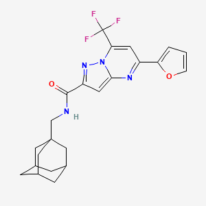 molecular formula C23H23F3N4O2 B4300587 N-(1-adamantylmethyl)-5-(2-furyl)-7-(trifluoromethyl)pyrazolo[1,5-a]pyrimidine-2-carboxamide 