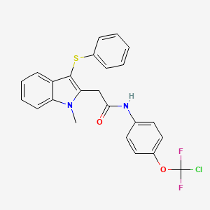 molecular formula C24H19ClF2N2O2S B4300594 N-{4-[chloro(difluoro)methoxy]phenyl}-2-[1-methyl-3-(phenylthio)-1H-indol-2-yl]acetamide 
