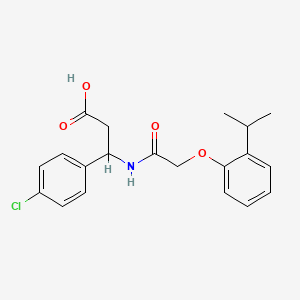 molecular formula C20H22ClNO4 B4300612 3-(4-chlorophenyl)-3-{[(2-isopropylphenoxy)acetyl]amino}propanoic acid 