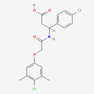 molecular formula C19H19Cl2NO4 B4300617 3-{[(4-chloro-3,5-dimethylphenoxy)acetyl]amino}-3-(4-chlorophenyl)propanoic acid 