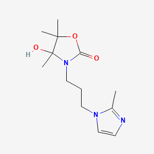 molecular formula C13H21N3O3 B4300623 4-hydroxy-4,5,5-trimethyl-3-[3-(2-methyl-1H-imidazol-1-yl)propyl]-1,3-oxazolidin-2-one 
