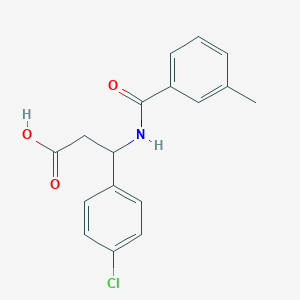 molecular formula C17H16ClNO3 B4300627 3-(4-chlorophenyl)-3-[(3-methylbenzoyl)amino]propanoic acid 