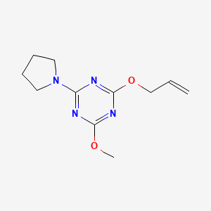 molecular formula C11H16N4O2 B4300629 2-(allyloxy)-4-methoxy-6-pyrrolidin-1-yl-1,3,5-triazine 