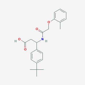 molecular formula C22H27NO4 B4300647 3-(4-tert-butylphenyl)-3-{[(2-methylphenoxy)acetyl]amino}propanoic acid 