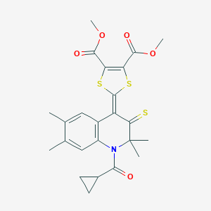 Dimethyl 2-[1-(cyclopropanecarbonyl)-2,2,6,7-tetramethyl-3-sulfanylidenequinolin-4-ylidene]-1,3-dithiole-4,5-dicarboxylate