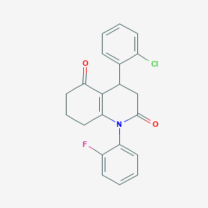 molecular formula C21H17ClFNO2 B4300672 4-(2-chlorophenyl)-1-(2-fluorophenyl)-4,6,7,8-tetrahydroquinoline-2,5(1H,3H)-dione 