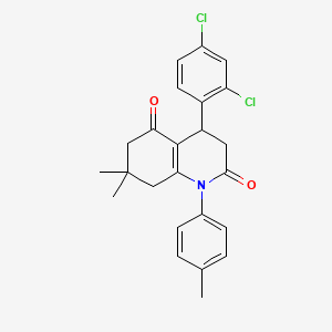molecular formula C24H23Cl2NO2 B4300695 4-(2,4-dichlorophenyl)-7,7-dimethyl-1-(4-methylphenyl)-4,6,7,8-tetrahydroquinoline-2,5(1H,3H)-dione 