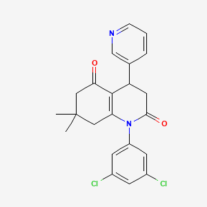 molecular formula C22H20Cl2N2O2 B4300702 1-(3,5-dichlorophenyl)-7,7-dimethyl-4-pyridin-3-yl-4,6,7,8-tetrahydroquinoline-2,5(1H,3H)-dione 