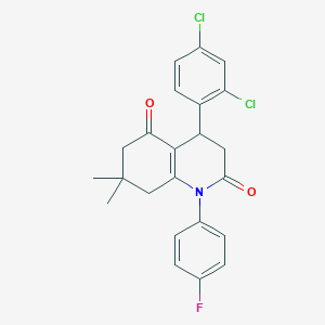 molecular formula C23H20Cl2FNO2 B4300708 4-(2,4-dichlorophenyl)-1-(4-fluorophenyl)-7,7-dimethyl-4,6,7,8-tetrahydroquinoline-2,5(1H,3H)-dione 