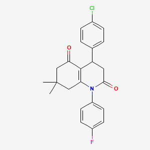 molecular formula C23H21ClFNO2 B4300711 4-(4-chlorophenyl)-1-(4-fluorophenyl)-7,7-dimethyl-4,6,7,8-tetrahydroquinoline-2,5(1H,3H)-dione 