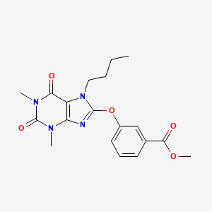molecular formula C19H22N4O5 B4300726 methyl 3-[(7-butyl-1,3-dimethyl-2,6-dioxo-2,3,6,7-tetrahydro-1H-purin-8-yl)oxy]benzoate 