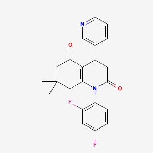 molecular formula C22H20F2N2O2 B4300734 1-(2,4-difluorophenyl)-7,7-dimethyl-4-pyridin-3-yl-4,6,7,8-tetrahydroquinoline-2,5(1H,3H)-dione 