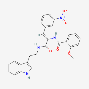 molecular formula C28H26N4O5 B4300757 2-methoxy-N-[1-({[2-(2-methyl-1H-indol-3-yl)ethyl]amino}carbonyl)-2-(3-nitrophenyl)vinyl]benzamide 