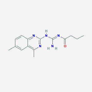N-[amino-[(4,6-dimethylquinazolin-2-yl)amino]methylidene]butanamide
