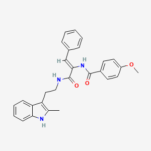molecular formula C28H27N3O3 B4300772 4-methoxy-N-[1-({[2-(2-methyl-1H-indol-3-yl)ethyl]amino}carbonyl)-2-phenylvinyl]benzamide 