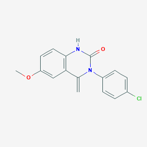 molecular formula C16H13ClN2O2 B430078 3-(4-chlorophenyl)-6-methoxy-4-methylene-3,4-dihydro-2(1H)-quinazolinone CAS No. 351225-57-5