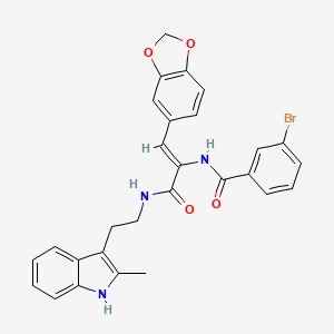 N-[2-(1,3-benzodioxol-5-yl)-1-({[2-(2-methyl-1H-indol-3-yl)ethyl]amino}carbonyl)vinyl]-3-bromobenzamide