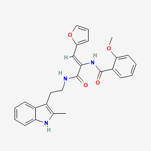 molecular formula C26H25N3O4 B4300792 N-[2-(2-furyl)-1-({[2-(2-methyl-1H-indol-3-yl)ethyl]amino}carbonyl)vinyl]-2-methoxybenzamide 
