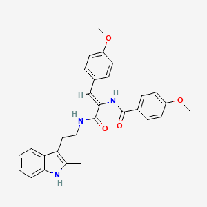 molecular formula C29H29N3O4 B4300794 4-methoxy-N-[2-(4-methoxyphenyl)-1-({[2-(2-methyl-1H-indol-3-yl)ethyl]amino}carbonyl)vinyl]benzamide 