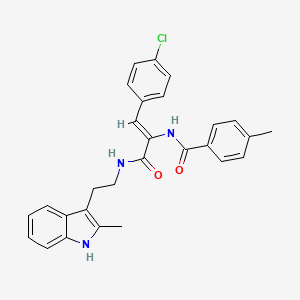 N-[2-(4-chlorophenyl)-1-({[2-(2-methyl-1H-indol-3-yl)ethyl]amino}carbonyl)vinyl]-4-methylbenzamide