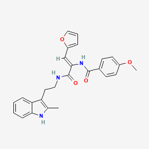 molecular formula C26H25N3O4 B4300806 N-[2-(2-furyl)-1-({[2-(2-methyl-1H-indol-3-yl)ethyl]amino}carbonyl)vinyl]-4-methoxybenzamide 