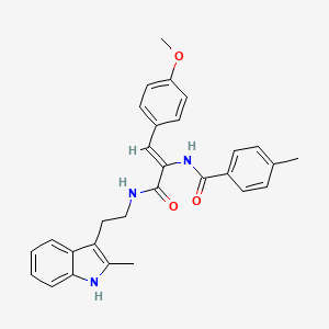 molecular formula C29H29N3O3 B4300808 N-[2-(4-methoxyphenyl)-1-({[2-(2-methyl-1H-indol-3-yl)ethyl]amino}carbonyl)vinyl]-4-methylbenzamide 