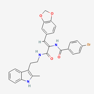 molecular formula C28H24BrN3O4 B4300815 N-[2-(1,3-benzodioxol-5-yl)-1-({[2-(2-methyl-1H-indol-3-yl)ethyl]amino}carbonyl)vinyl]-4-bromobenzamide 