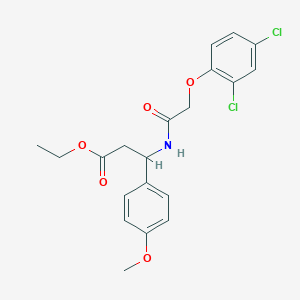molecular formula C20H21Cl2NO5 B4300836 ethyl 3-{[(2,4-dichlorophenoxy)acetyl]amino}-3-(4-methoxyphenyl)propanoate 