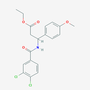 molecular formula C19H19Cl2NO4 B4300840 ethyl 3-[(3,4-dichlorobenzoyl)amino]-3-(4-methoxyphenyl)propanoate 