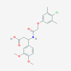 3-{[(4-chloro-3,5-dimethylphenoxy)acetyl]amino}-3-(3,4-dimethoxyphenyl)propanoic acid