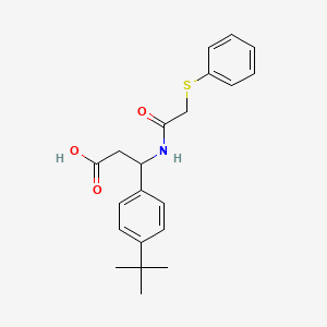 molecular formula C21H25NO3S B4300857 3-(4-tert-butylphenyl)-3-{[(phenylthio)acetyl]amino}propanoic acid 