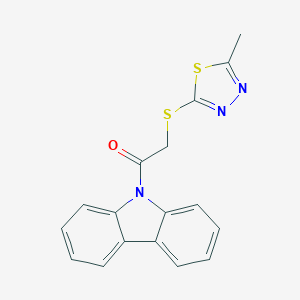 molecular formula C17H13N3OS2 B430086 1-(9H-carbazol-9-yl)-2-[(5-methyl-1,3,4-thiadiazol-2-yl)sulfanyl]ethanone CAS No. 332144-55-5