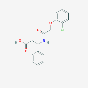 molecular formula C21H24ClNO4 B4300883 3-(4-tert-butylphenyl)-3-{[(2-chlorophenoxy)acetyl]amino}propanoic acid 